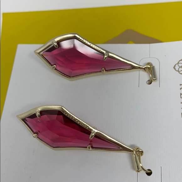Kendra Scott Olivia Earrings Berry Glass NWT - Picture 2 of 5
